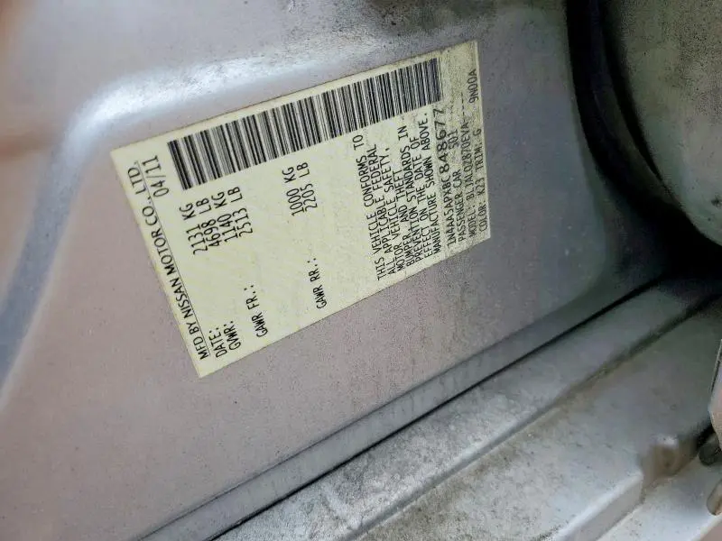 2011 NISSAN MAXIMA 3.5 S  