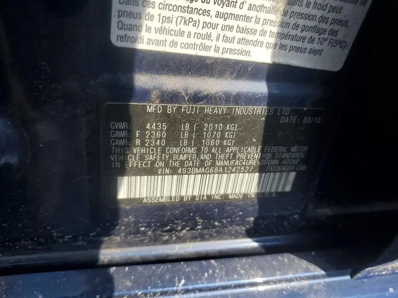 2010 SUBARU LEGACY 2.5I PREMIUM  