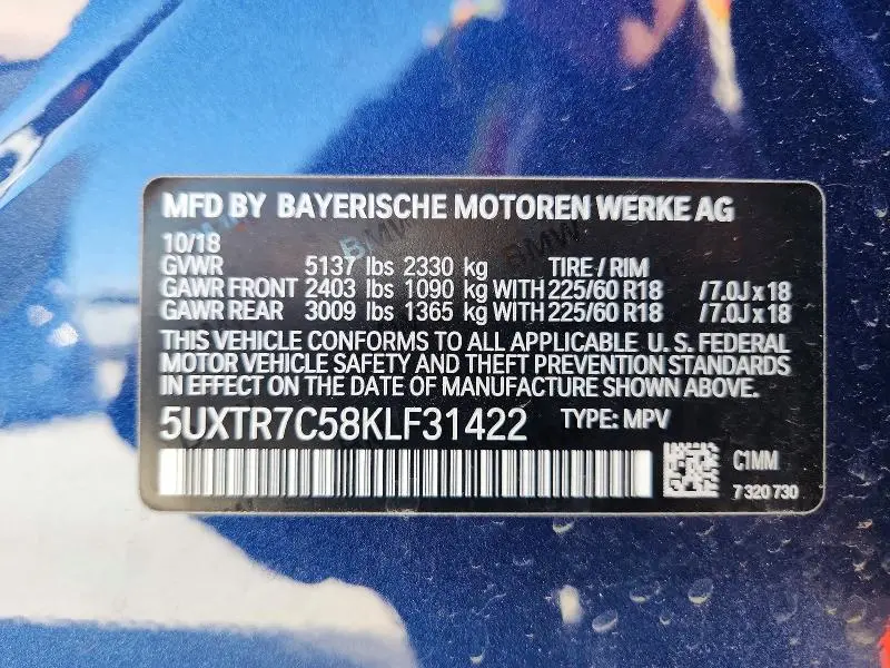 2019 BMW X3 SDRIVE30I  