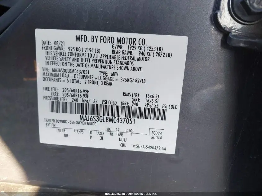2021 FORD ECOSPORT SE