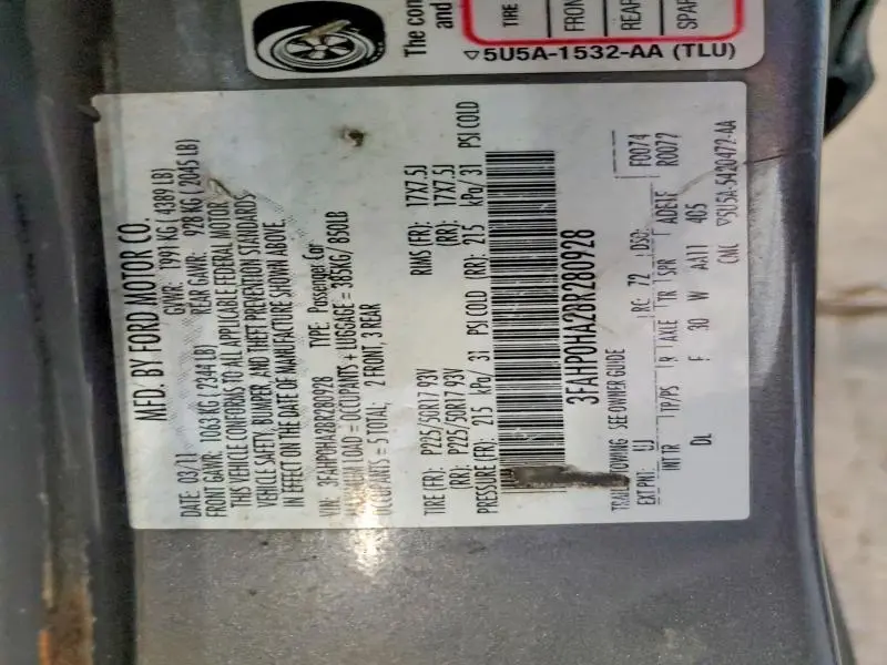 2011 FORD FUSION SE  