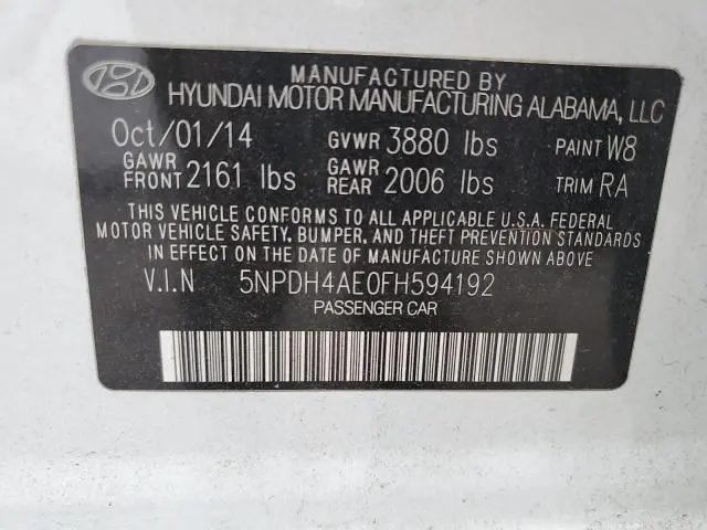 2015 HYUNDAI ELANTRA SE  