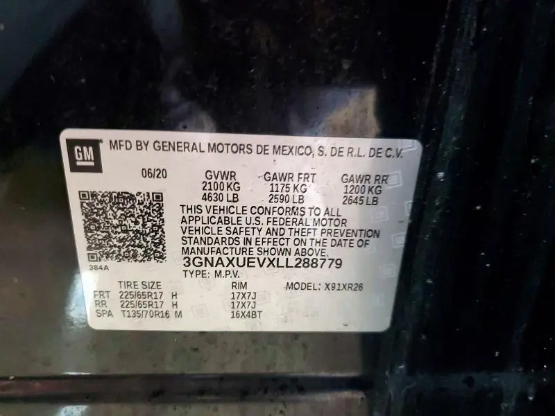 2020 CHEVROLET EQUINOX LT  