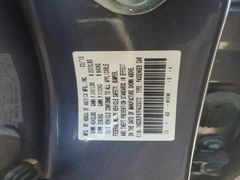 2015 HONDA ACCORD EXL  