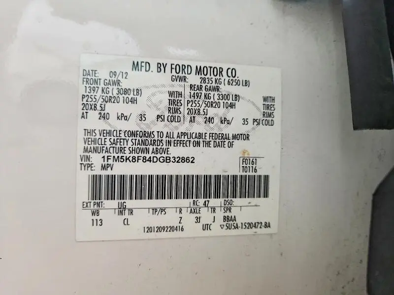 2013 FORD EXPLORER LIMITED  