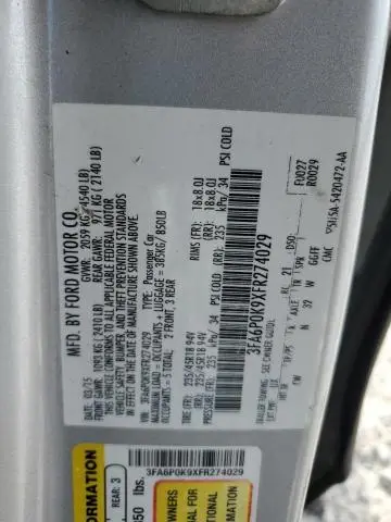 2015 FORD FUSION TITANIUM  