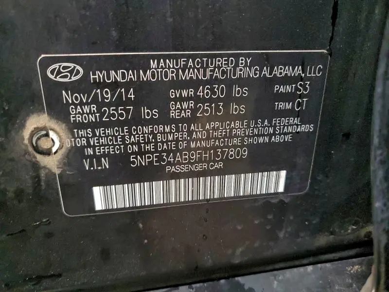 2015 HYUNDAI SONATA LIMITED 2.0T  