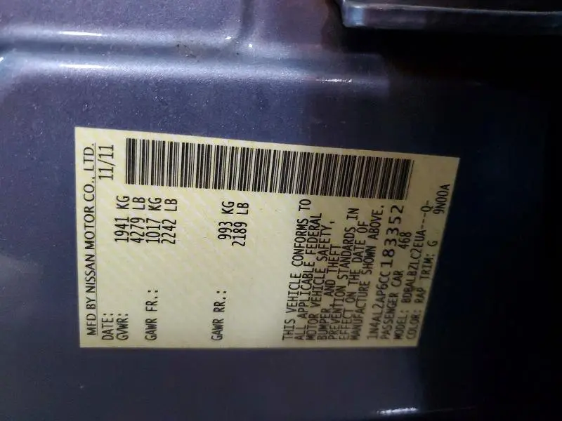2012 NISSAN ALTIMA 2.5  