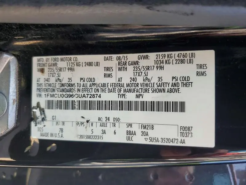 2016 FORD ESCAPE SE  