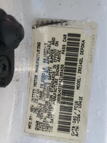 2010 TOYOTA COROLLA BASE  