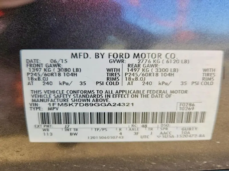 2016 FORD EXPLORER XLT  