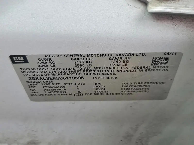 2012 GMC TERRAIN SLE  