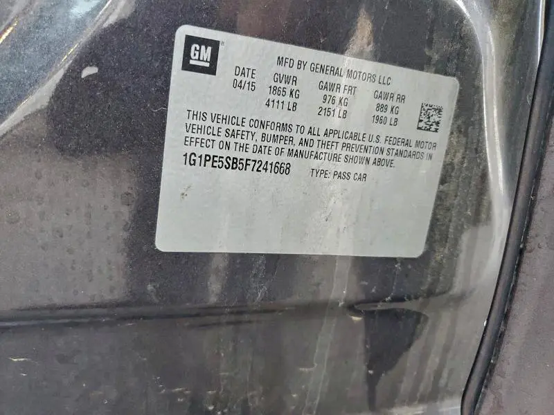 2015 CHEVROLET CRUZE LT  