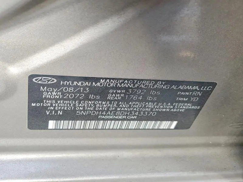 2013 HYUNDAI ELANTRA GLS  