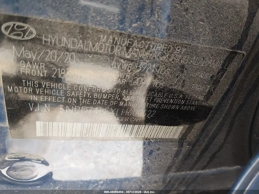 2020 HYUNDAI ELANTRA SE