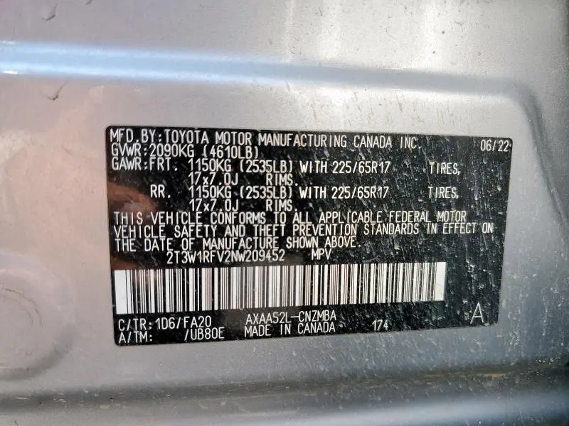 2022 TOYOTA RAV4 XLE  