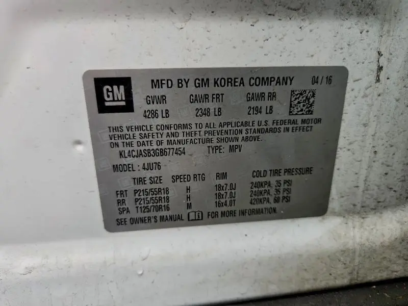 2016 BUICK ENCORE   