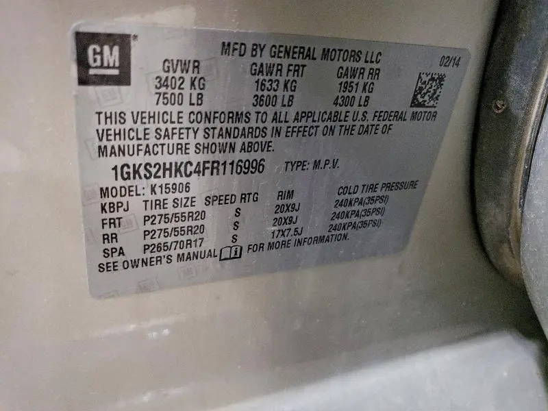 2015 GMC YUKON XL K1500 SLT  