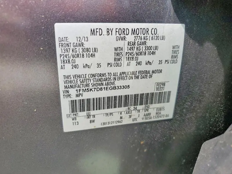 2014 FORD EXPLORER XLT  