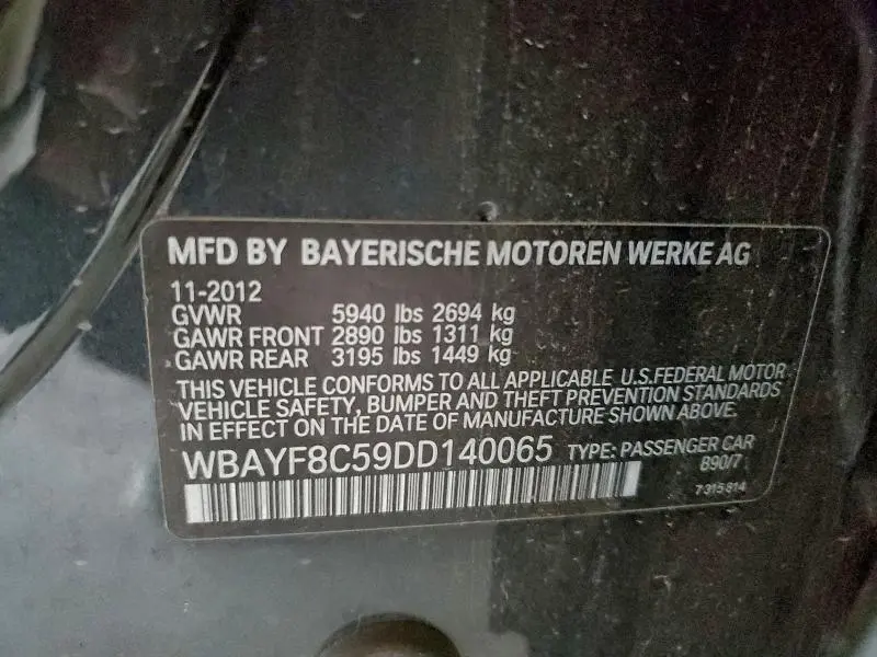 2013 BMW 750 LXI  