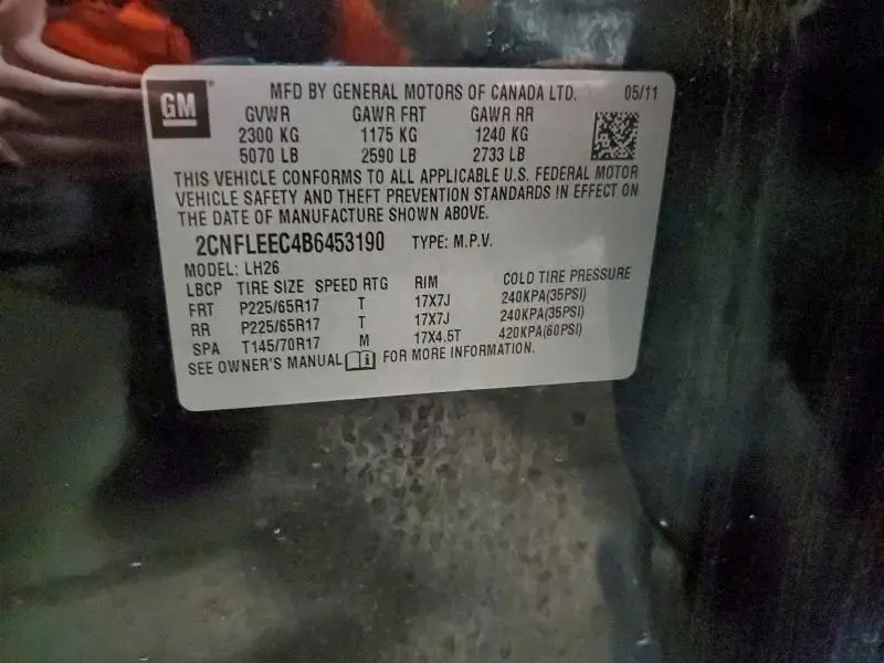 2011 CHEVROLET EQUINOX LT  