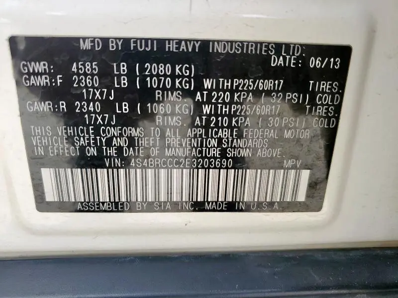 2014 SUBARU OUTBACK 2.5I PREMIUM  