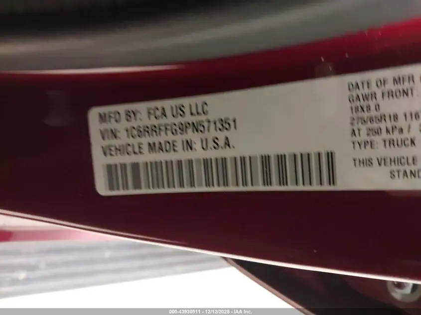 2023 RAM 1500 BIG HORN  4X4 5'7 BOX