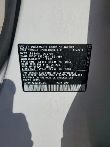 2019 VOLKSWAGEN ATLAS SEL  
