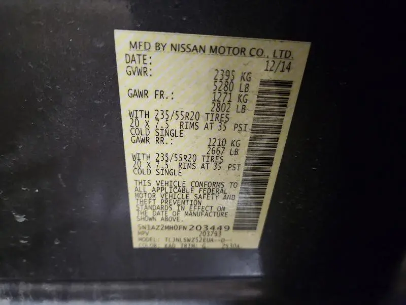 2015 NISSAN MURANO S  