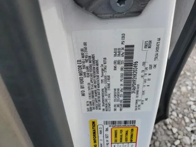 2017 FORD FUSION SE  