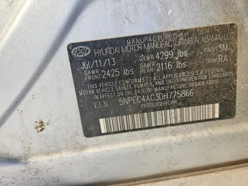 2013 HYUNDAI SONATA LIMITED  