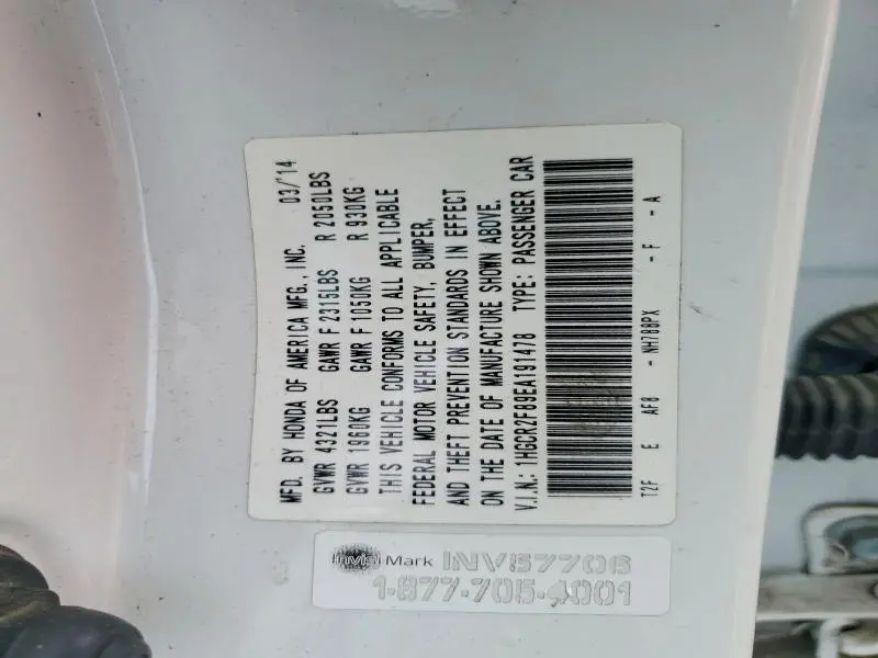 2014 HONDA ACCORD EXL  