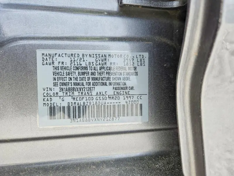 2022 NISSAN SENTRA S  