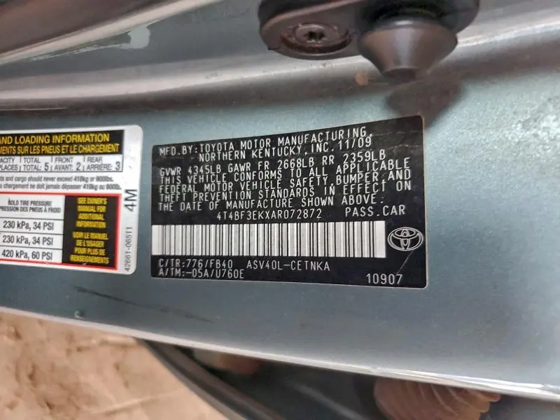 2010 TOYOTA CAMRY BASE  