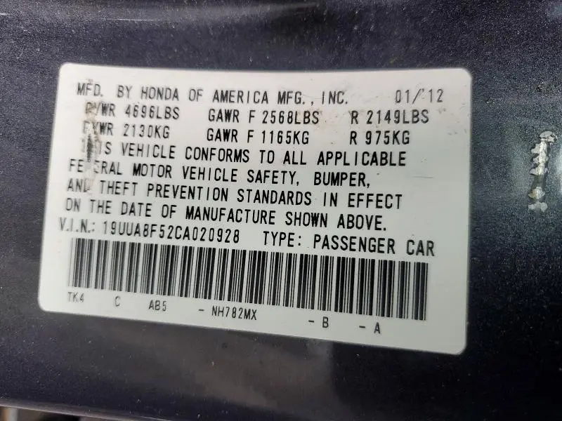 2012 ACURA TL   
