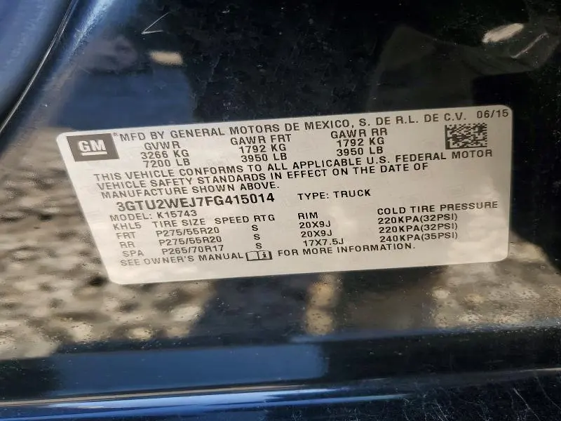 2015 GMC SIERRA K1500 DENALI  