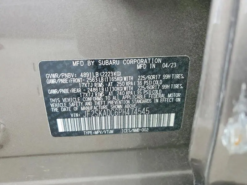 2023 SUBARU FORESTER PREMIUM  