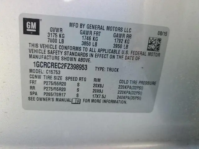 2015 CHEVROLET SILVERADO C1500 LT  