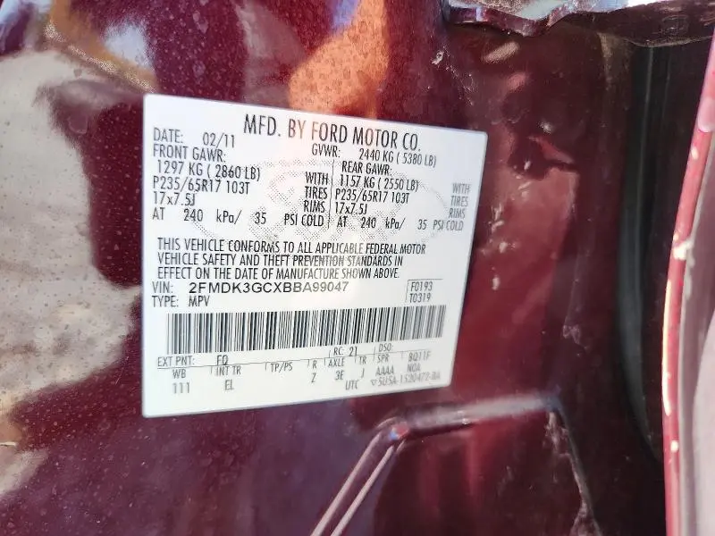2011 FORD EDGE SE  