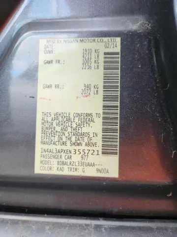 2014 NISSAN ALTIMA 2.5  