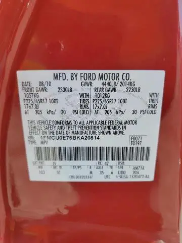 2011 FORD ESCAPE LIMITED  