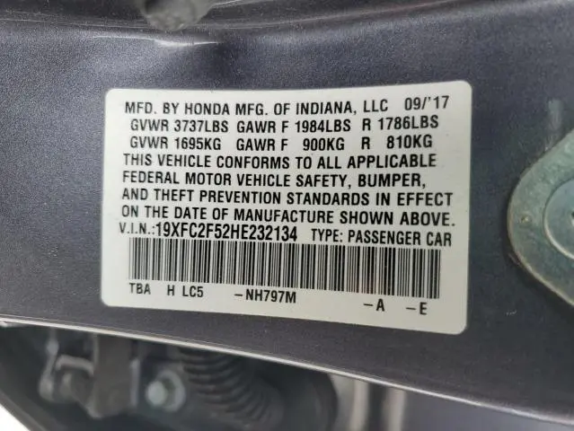 2017 HONDA CIVIC LX  