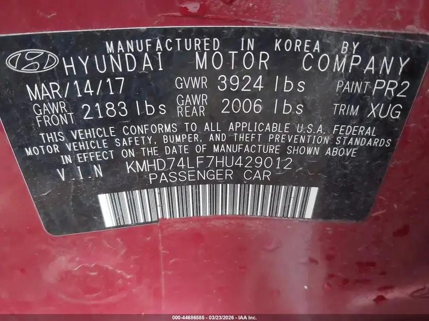 2017 HYUNDAI ELANTRA SE