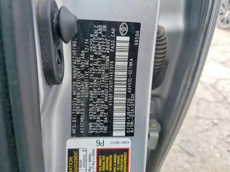 2015 TOYOTA CAMRY LE  
