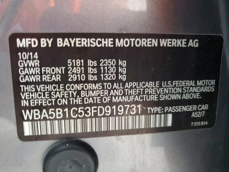 2015 BMW 535 I  