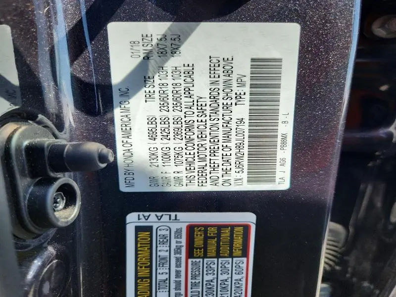 2018 HONDA CR-V EXL  