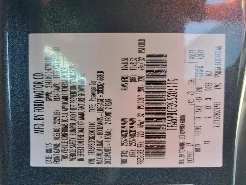 2016 FORD MUSTANG GT  