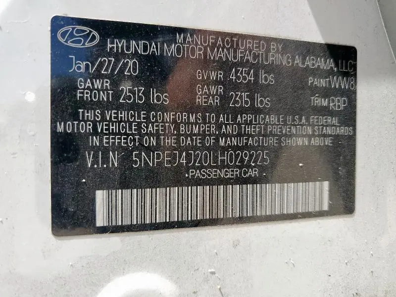 2020 HYUNDAI SONATA SEL PLUS  