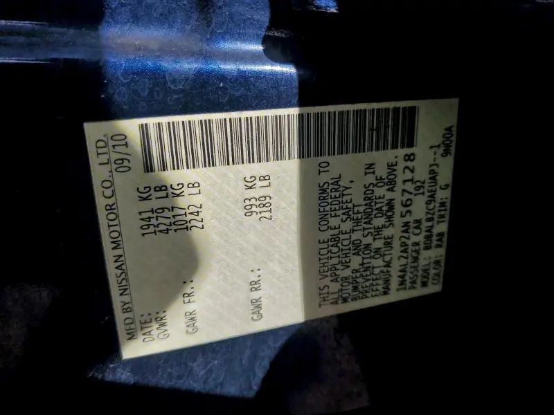 2010 NISSAN ALTIMA BASE  