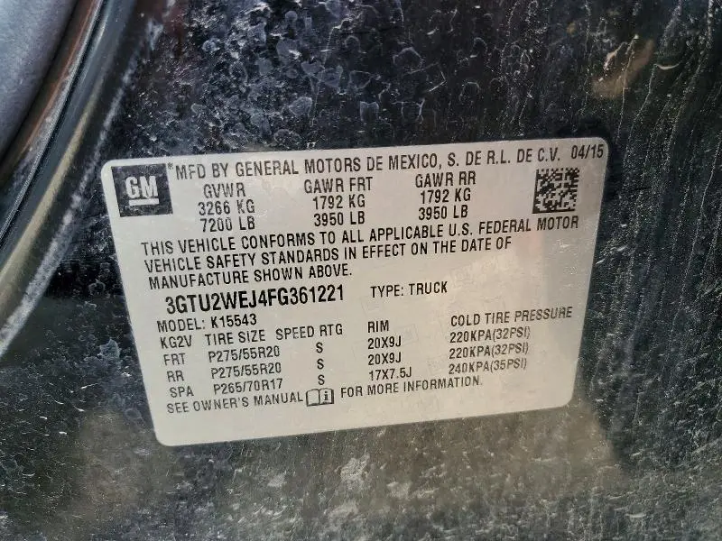 2015 GMC SIERRA K1500 DENALI  